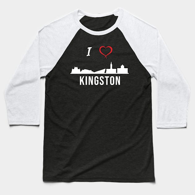 I love Kingston, Kingston expats, Jamaican, Jamaican culture, Jamaican language, Kurdish, Kingston city, Kingston skyline, straight otta, Rasta, Reggae, West Indies, Barbados, subculture, Caribbean Baseball T-Shirt by alltheprints